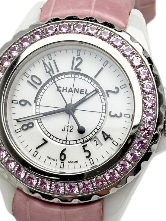 Chanel Watch Quartz Pink Saffiano Ceramic White Silver Luxury main image 13